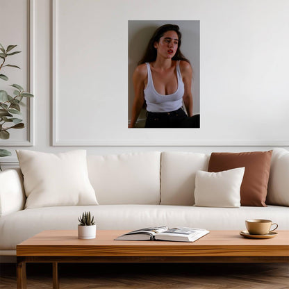 Jennifer Connelly in White Tank Poster | Sexy Actress Wall Art Print - Celebrities Poster