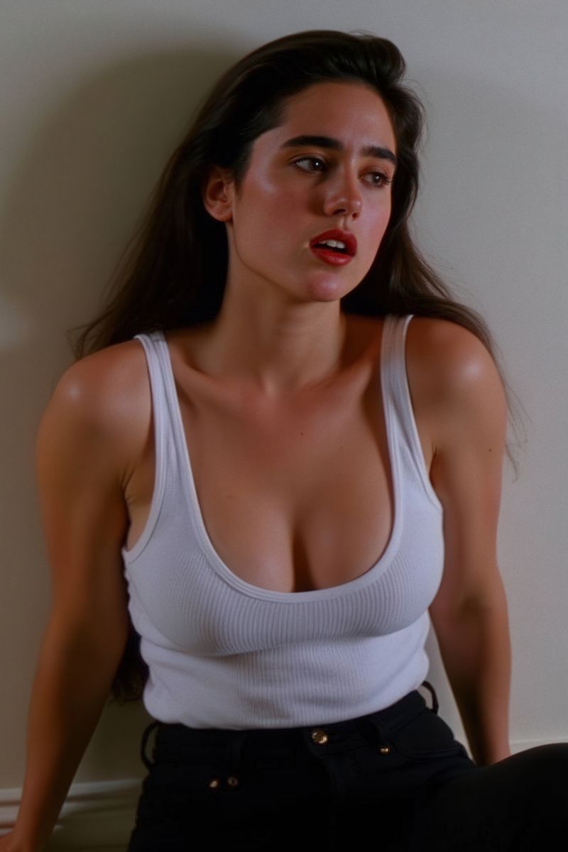 Jennifer Connelly in White Tank Poster | Sexy Actress Wall Art Print - Celebrities Poster