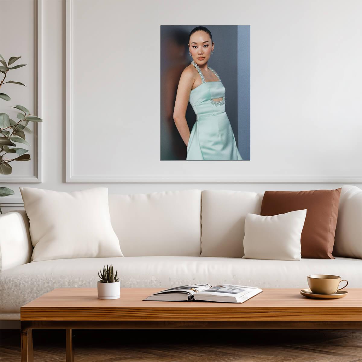 Yerin Ha in Light Blue Dress Poster | Actress Wall Art Print - Celebrities Poster