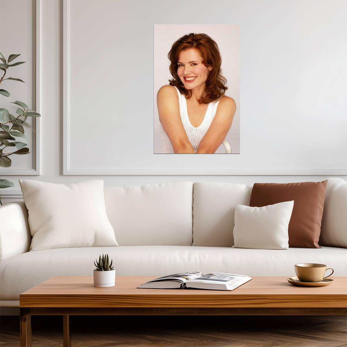 Geena Davis Young Smiling Portrait Poster | Actress Wall Art Print - Celebrities Poster