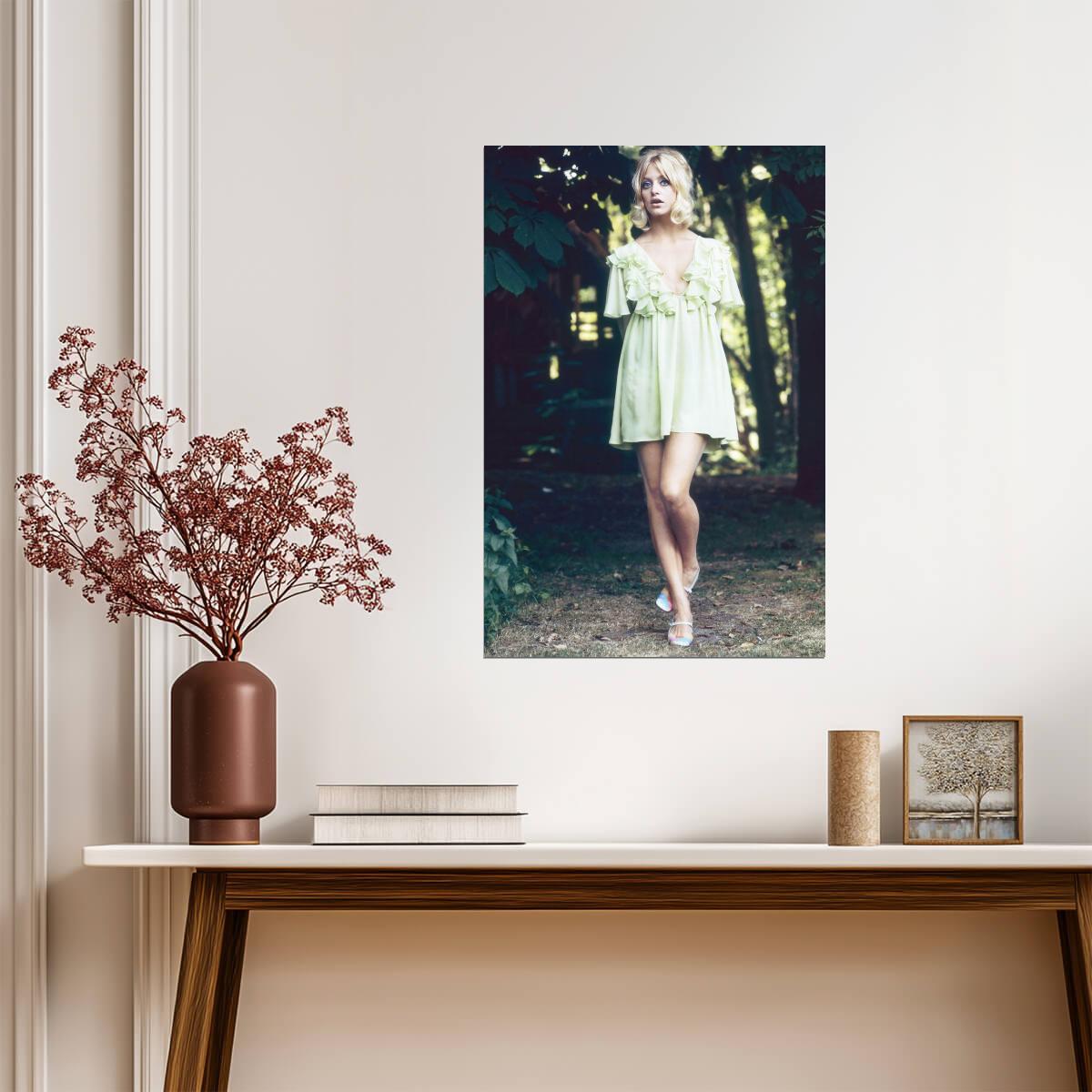 Goldie Hawn in Baby Doll Dress Poster | Outdoor Wall Art Print - Celebrities Poster