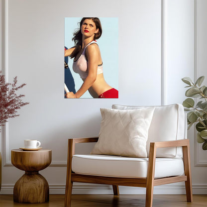 Alexandra Daddario in White Wet Top Poster | Sexy Actress Wall Art Print - Celebrities Poster