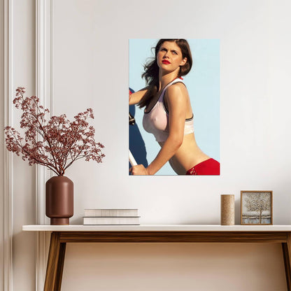 Alexandra Daddario in White Wet Top Poster | Sexy Actress Wall Art Print - Celebrities Poster