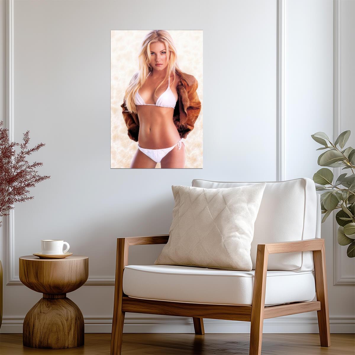 Elisha Cuthbert in White Bikini Poster | Sexy Actress Wall Art Print - Celebrities Poster