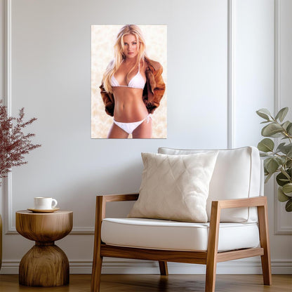 Elisha Cuthbert in White Bikini Poster | Sexy Actress Wall Art Print - Celebrities Poster