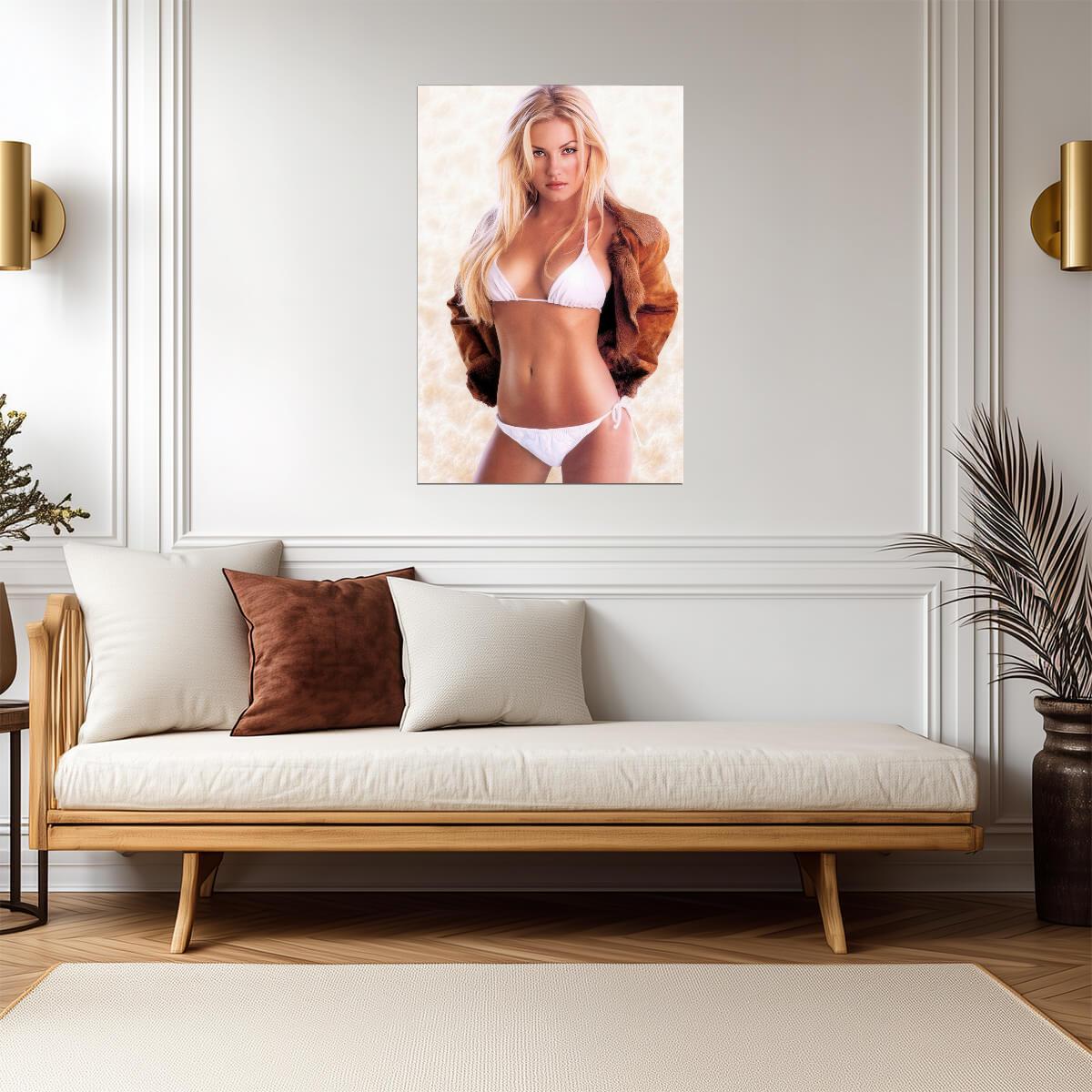 Elisha Cuthbert in White Bikini Poster | Sexy Actress Wall Art Print - Celebrities Poster