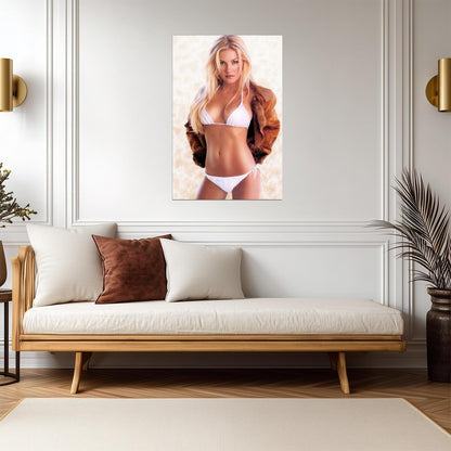 Elisha Cuthbert in White Bikini Poster | Sexy Actress Wall Art Print - Celebrities Poster