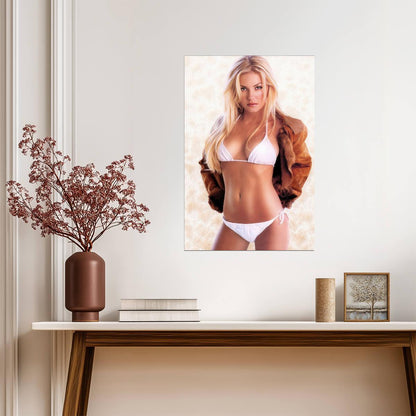 Elisha Cuthbert in White Bikini Poster | Sexy Actress Wall Art Print - Celebrities Poster