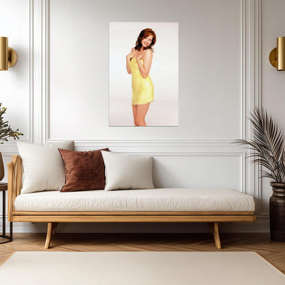 Geena Davis in Yellow Dress Poster | Actress Wall Art Print - Celebrities Poster
