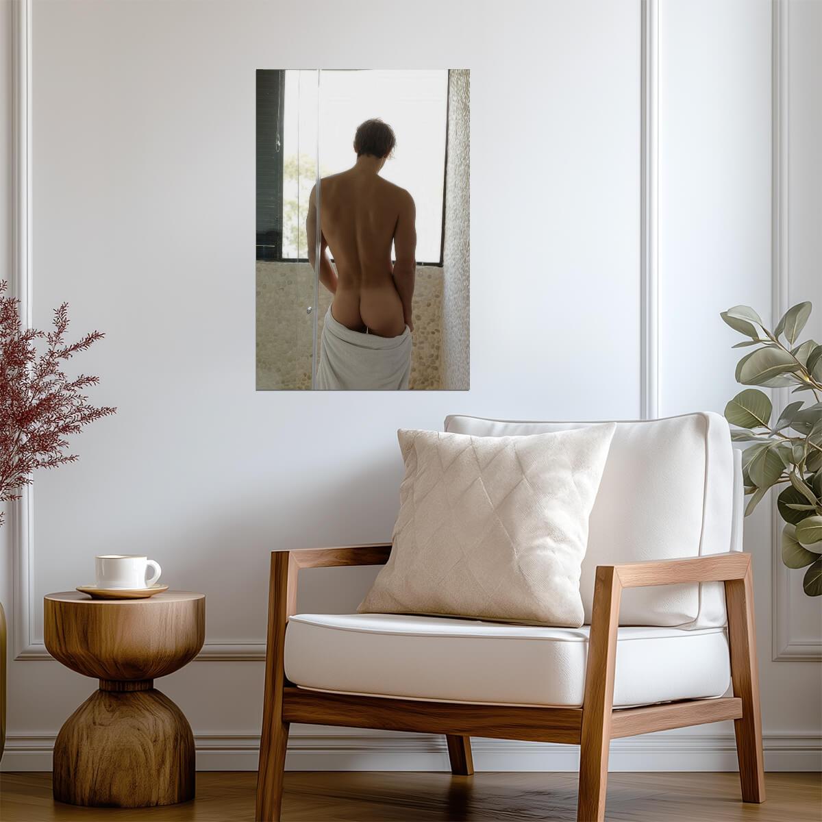 Male Nude Poster | Soft Window Light Photo - Photography Poster