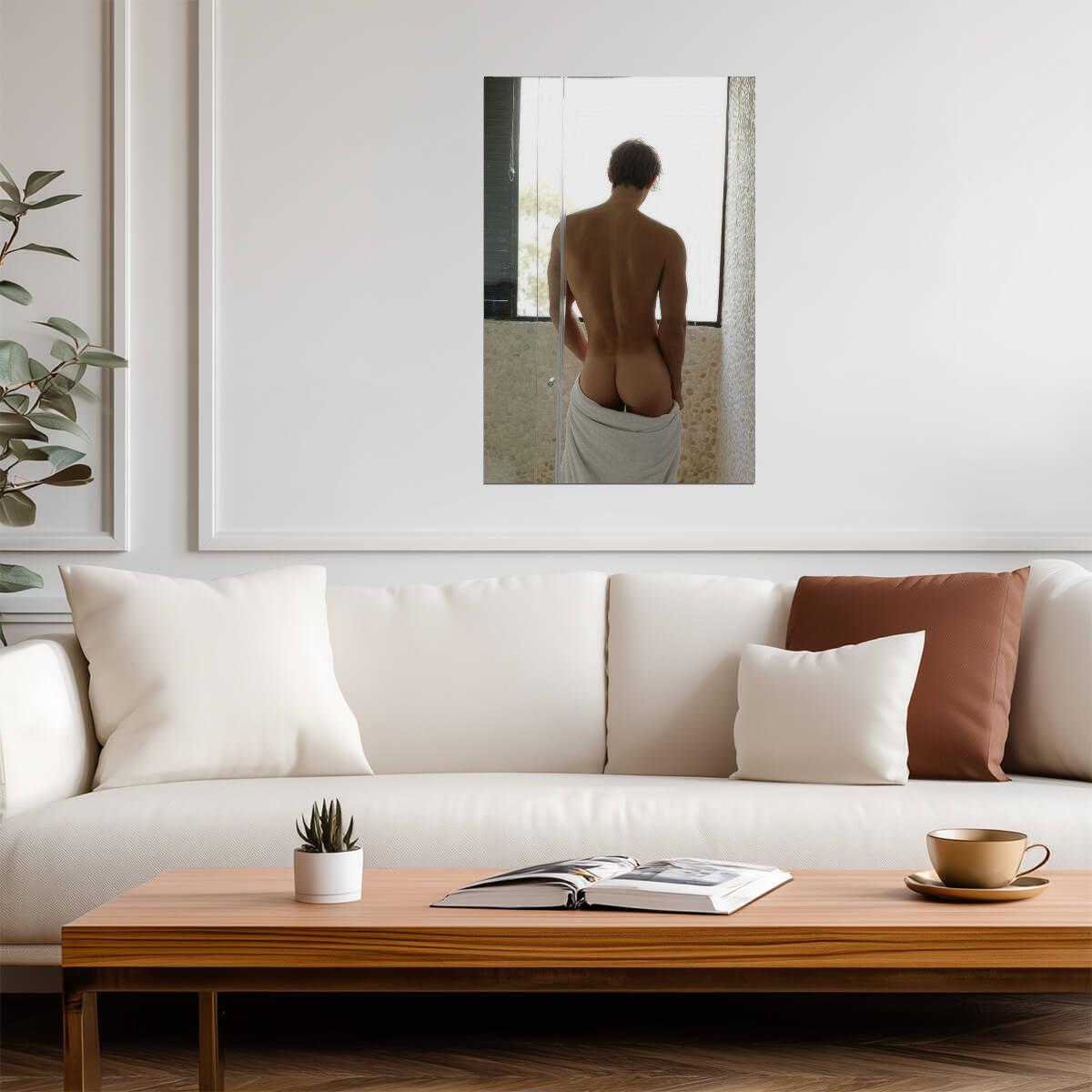 Male Nude Poster | Soft Window Light Photo - Photography Poster
