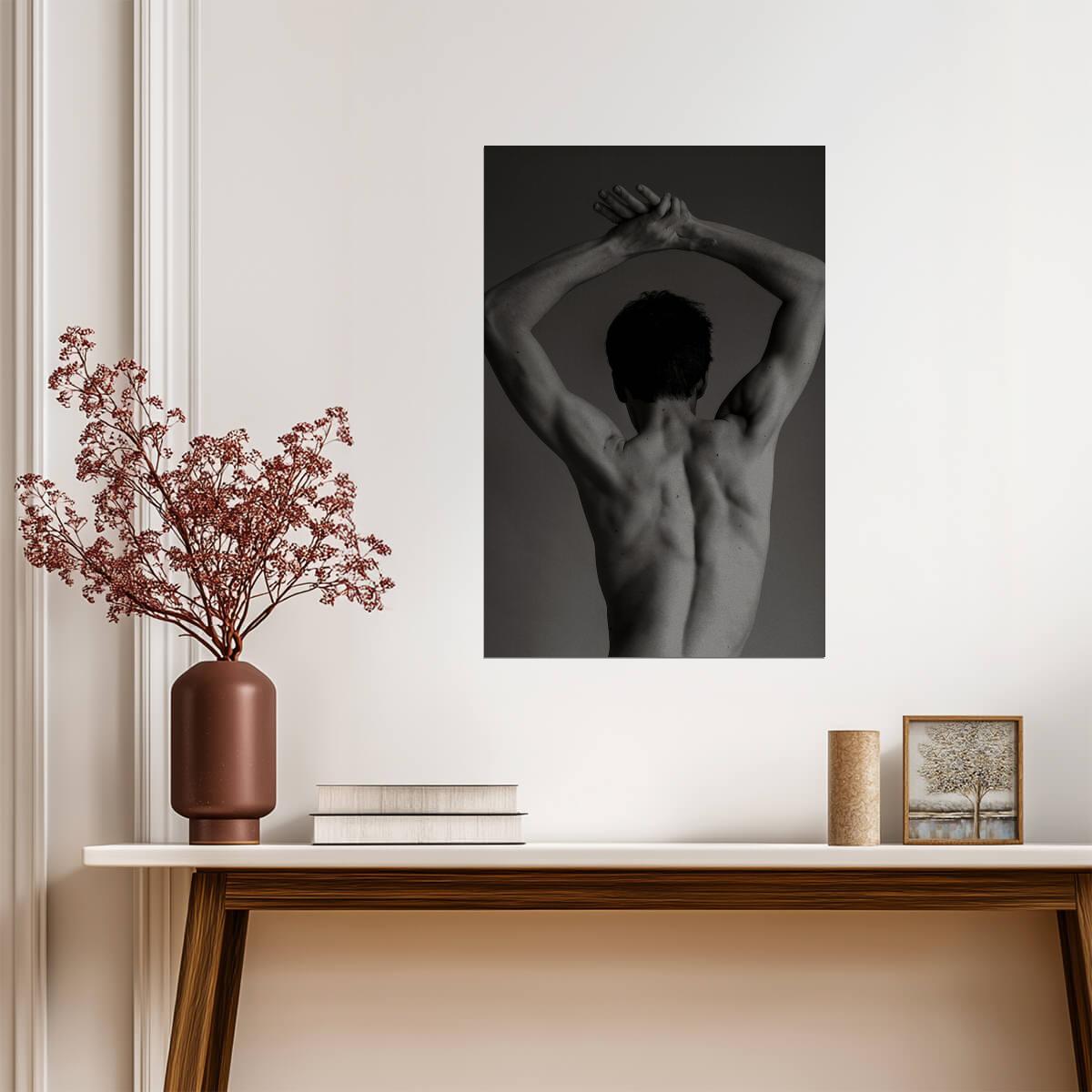 Male Back Photography Poster | Sculptural Stretch - Photography Poster
