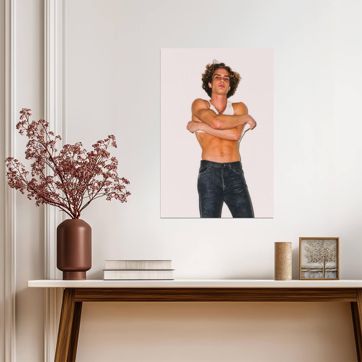 Male Model in a White Tank Top Poster | Sexy Portrait - Photography Poster