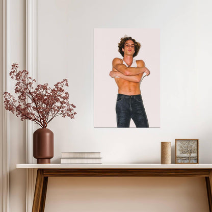 Male Model in a White Tank Top Poster | Sexy Portrait - Photography Poster