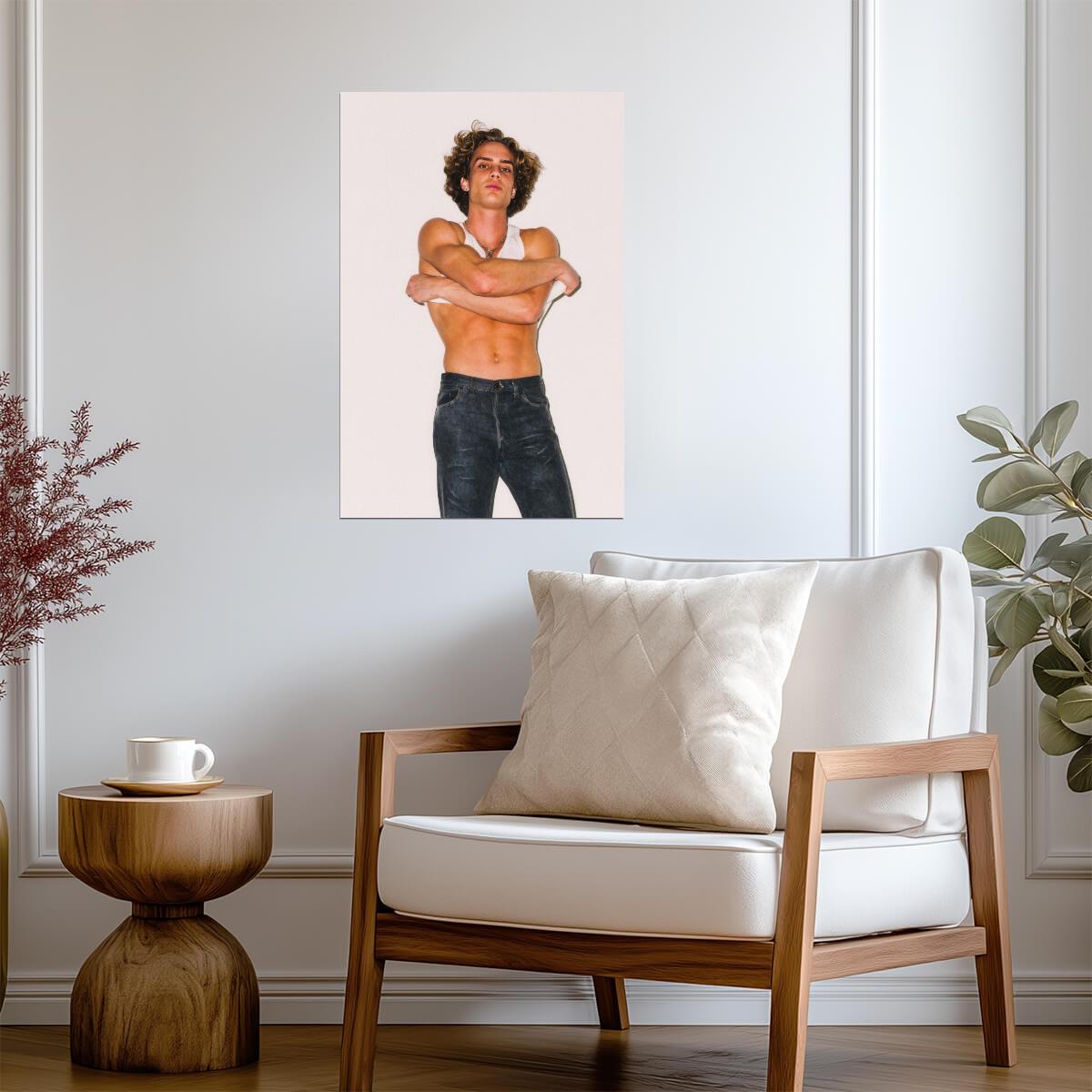 Male Model in a White Tank Top Poster | Sexy Portrait - Photography Poster