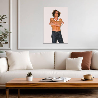 Male Model in a White Tank Top Poster | Sexy Portrait - Photography Poster