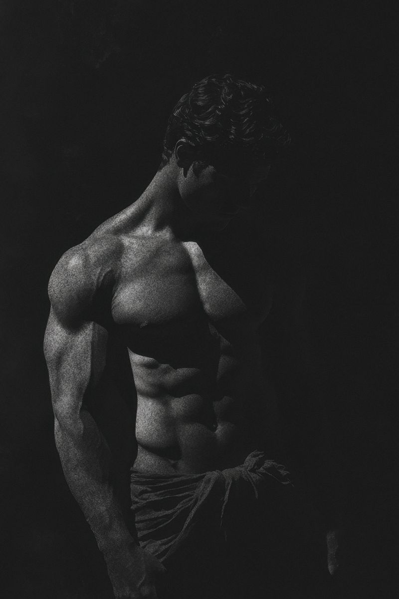 Male Physique Poster | Dark Monochrome Photography - Photography Poster