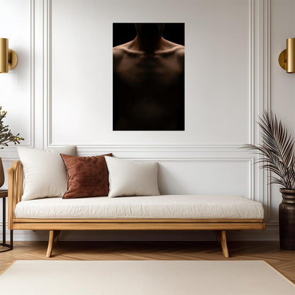Male Torso Poster | Warm Light and Shadow - Photography Poster