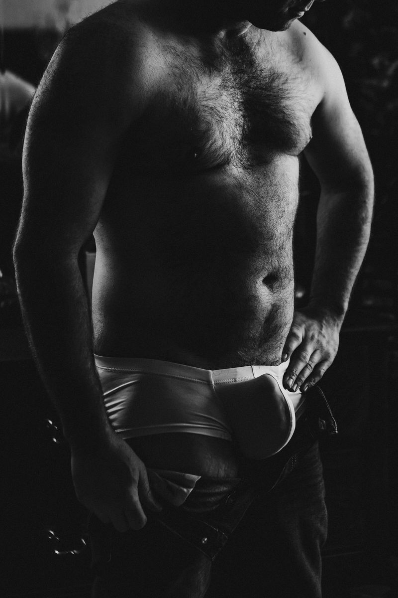 Male Torso Poster | Sexy Hairy Chest Photo in Black and White - Photography Poster