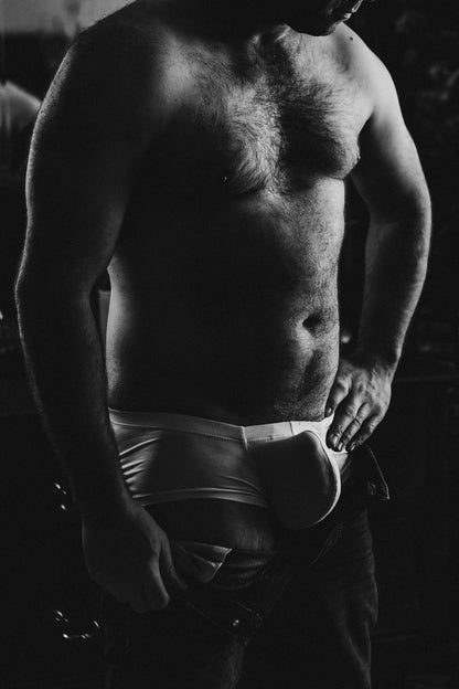 Male Torso Poster | Sexy Hairy Chest Photo in Black and White - Photography Poster