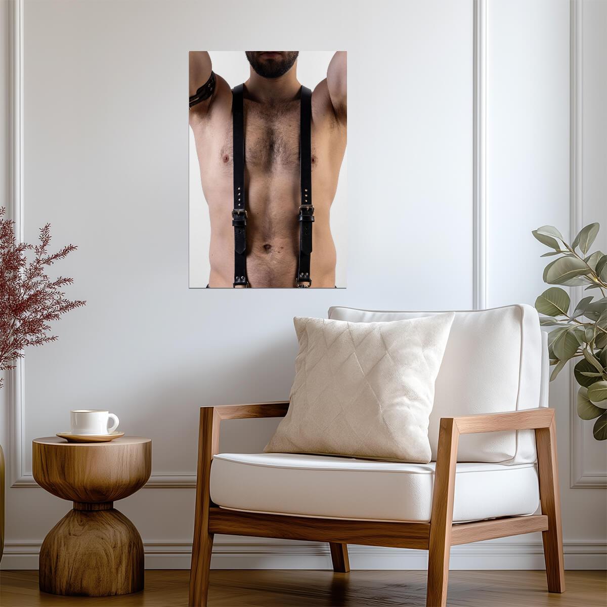 Male Torso Poster | Leather Suspenders Photo - Photography Poster