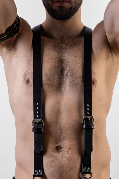 Male Torso Poster | Leather Suspenders Photo - Photography Poster