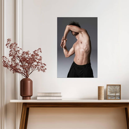 Male Physique Poster | Expressive Studio Portrait - Photography Poster