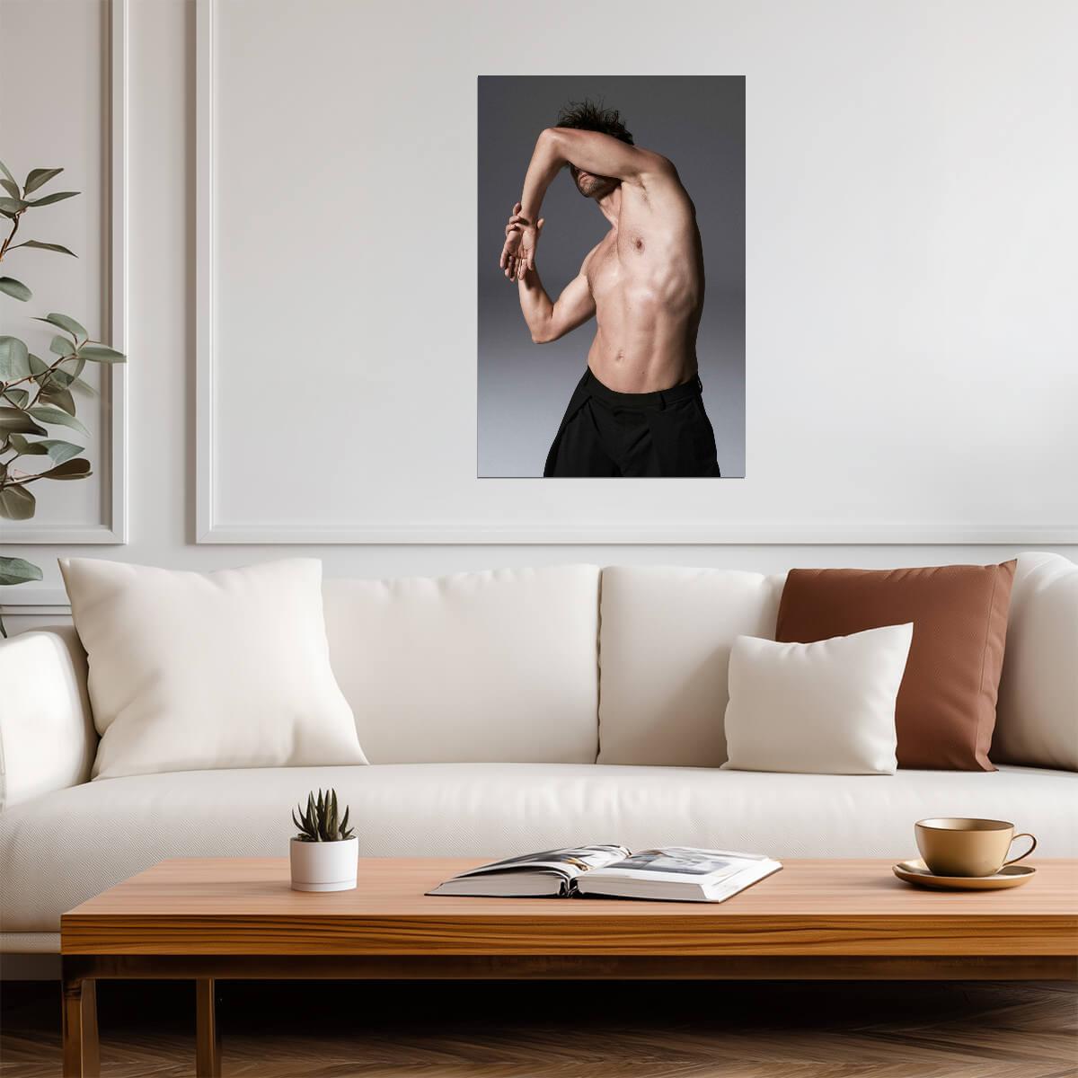Male Physique Poster | Expressive Studio Portrait - Photography Poster
