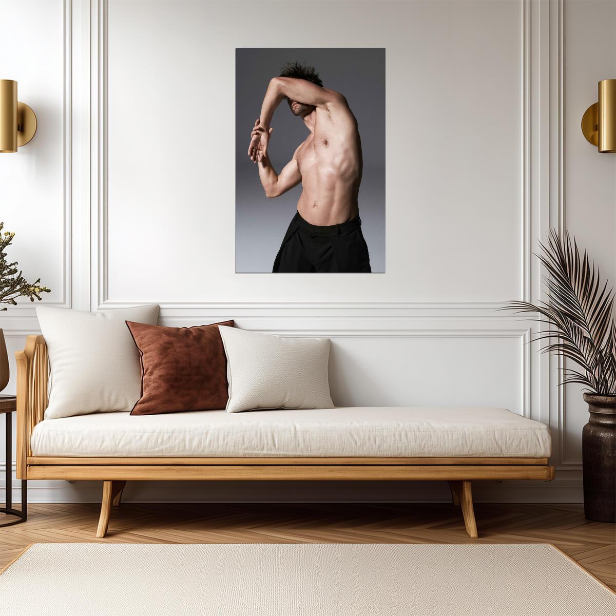 Male Physique Poster | Expressive Studio Portrait - Photography Poster