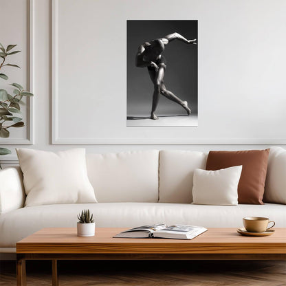 Male Dancer Poster | Powerful Black and White Movement - Photography Poster
