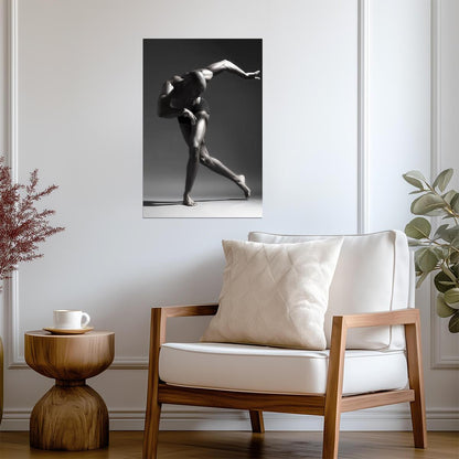 Male Dancer Poster | Powerful Black and White Movement - Photography Poster