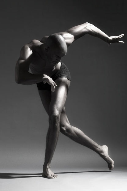 Male Dancer Poster | Powerful Black and White Movement - Photography Poster