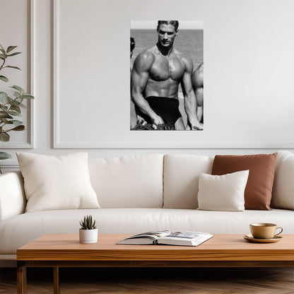 Herb Ritts Men with Kelp Poster | Vintage Male Portrait Detail - Photography Poster