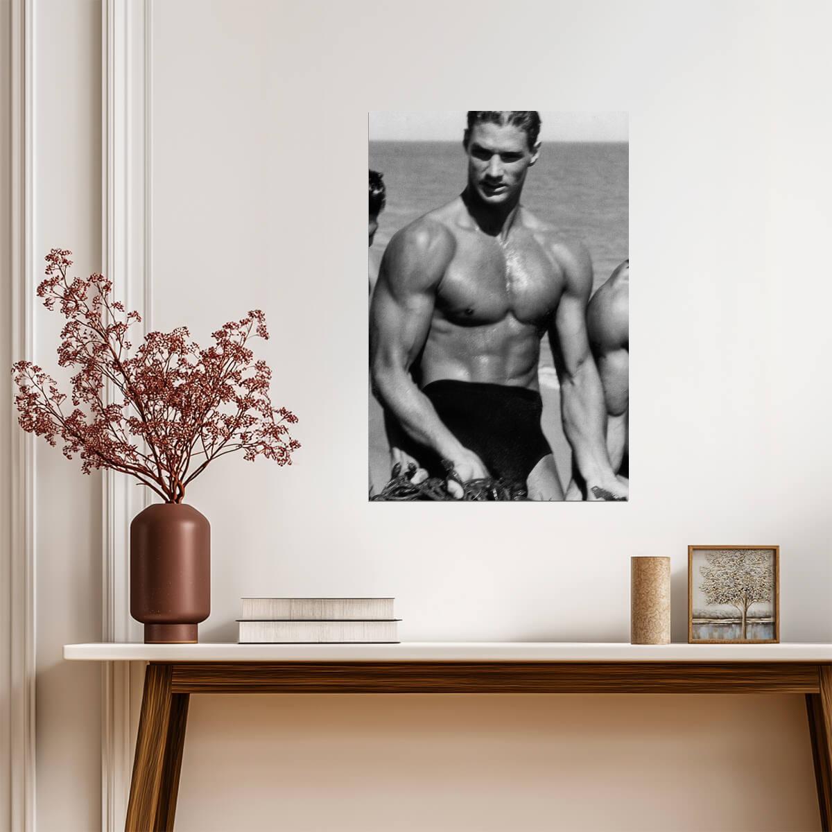 Herb Ritts Men with Kelp Poster | Vintage Male Portrait Detail - Photography Poster