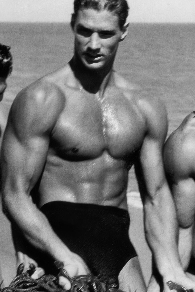 Herb Ritts Men with Kelp Poster | Vintage Male Portrait Detail - Photography Poster