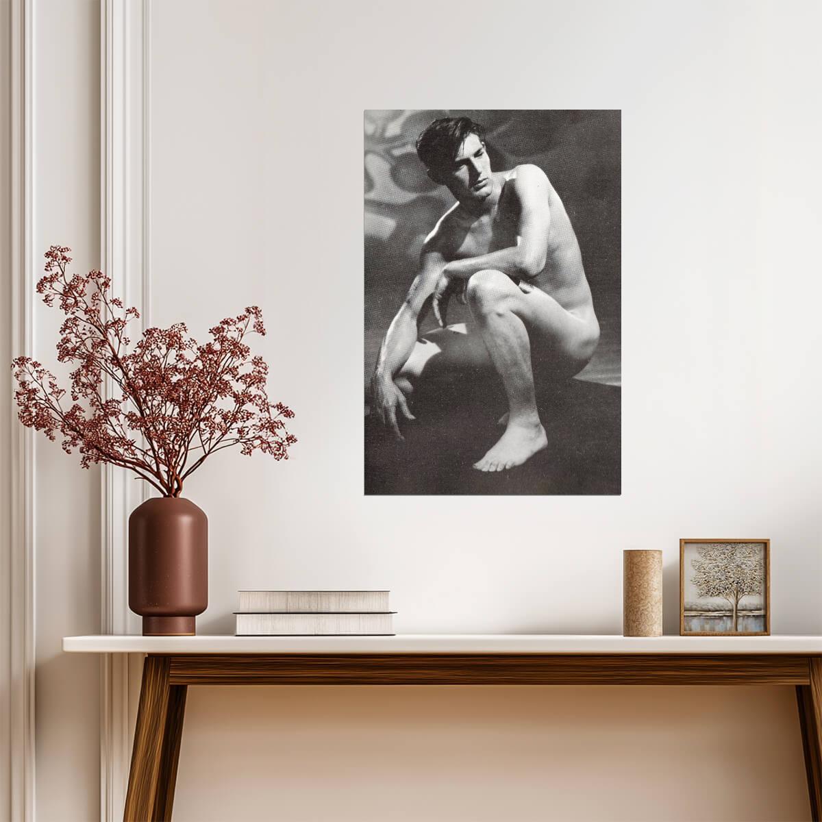 Vintage Male Nude Photo Poster | 1955 Figure Study - Photography Poster