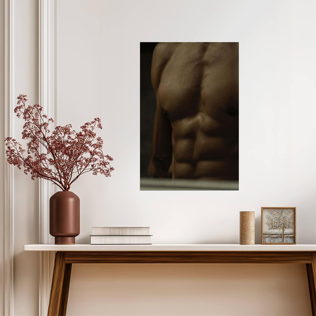 Male Torso Photo Poster | Mirror Close-Up - Photography Poster