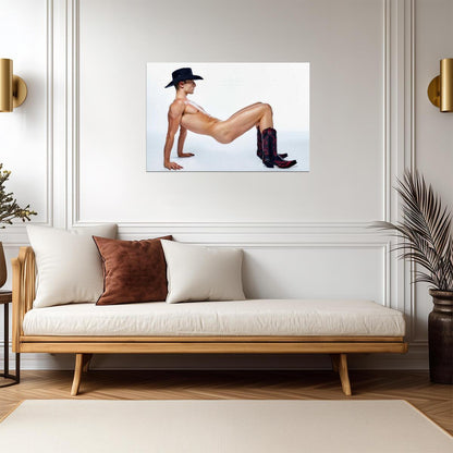 Nude Cowboy Pin-Up Poster | Hat and Boots Photography - Photography Poster