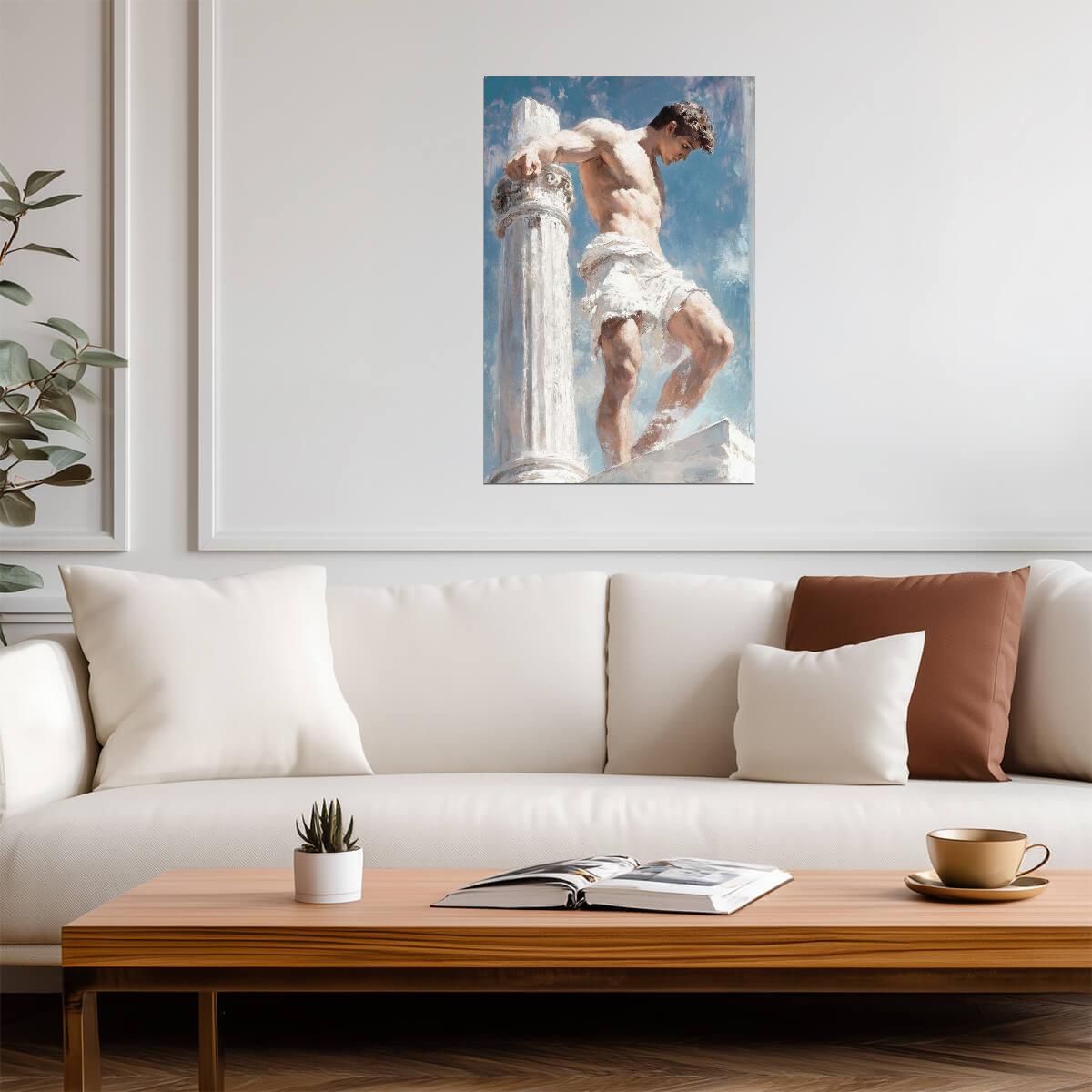 Male Figure Art Poster | Classical Style Painting - Graphic & Art Poster