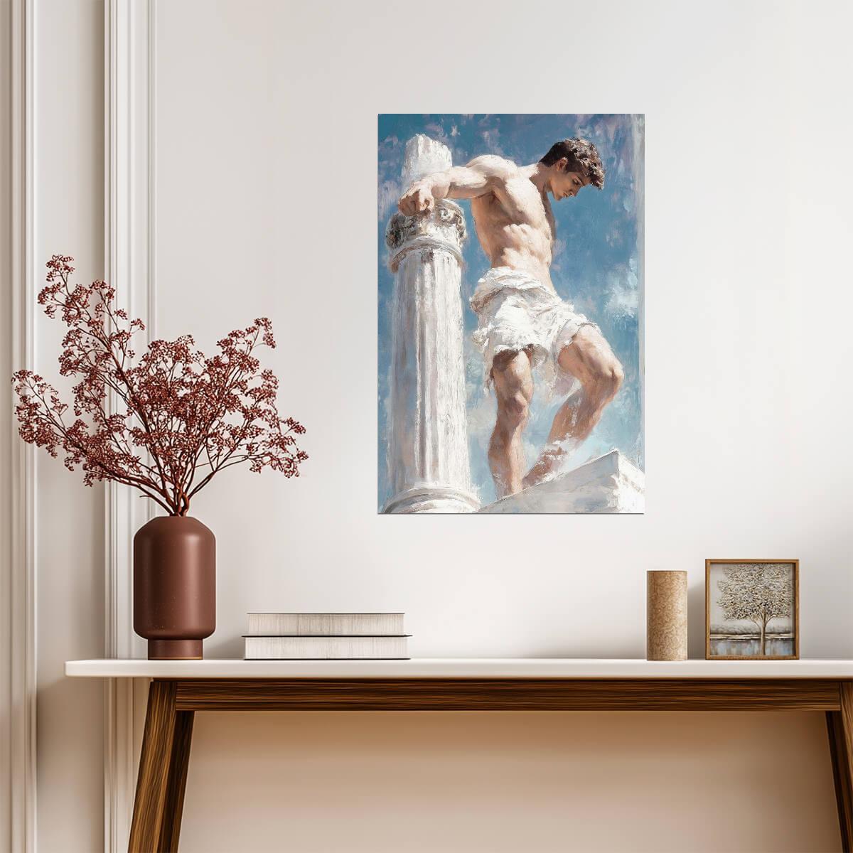 Male Figure Art Poster | Classical Style Painting - Graphic & Art Poster