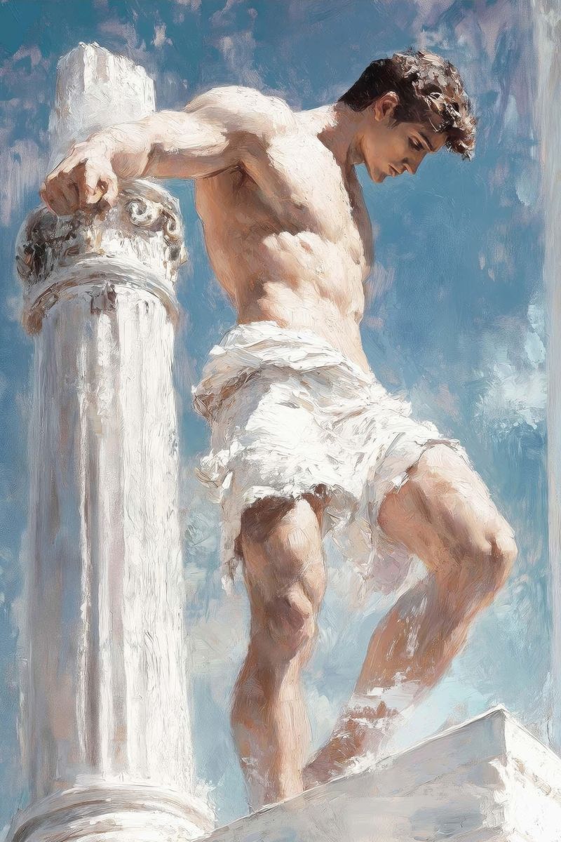 Male Figure Art Poster | Classical Style Painting - Graphic & Art Poster
