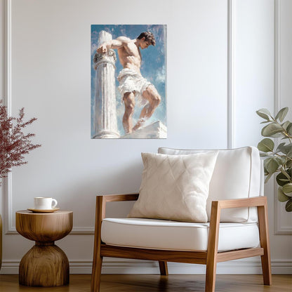 Male Figure Art Poster | Classical Style Painting - Graphic & Art Poster