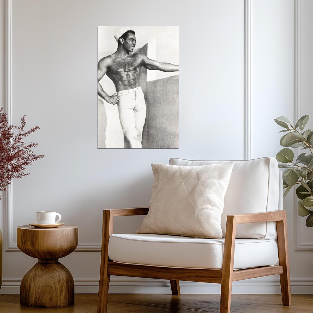 Vintage Style Male Model Poster | Smiling Sailor Portrait - Photography Poster