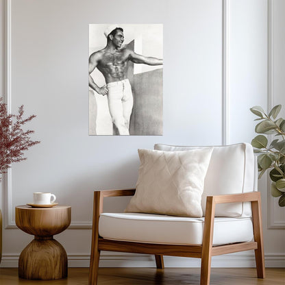 Vintage Style Male Model Poster | Smiling Sailor Portrait - Photography Poster