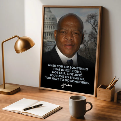 John Lewis "See Something That's Not Right" Poster | Inspirational Quote | Civil Rights Wall Art