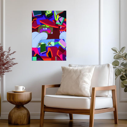 Abstract Geometric Pop Art | Vibrant Wall Art | Colorful Contemporary Poster