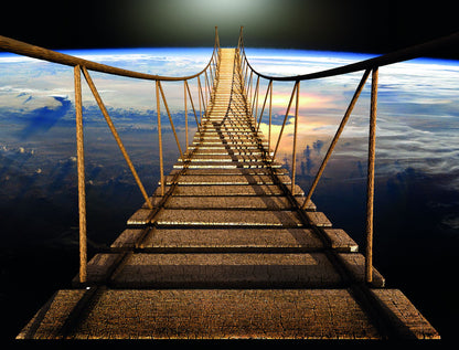 Bridge Over The Earth | Surreal Art Print | Cosmic Landscape Poster