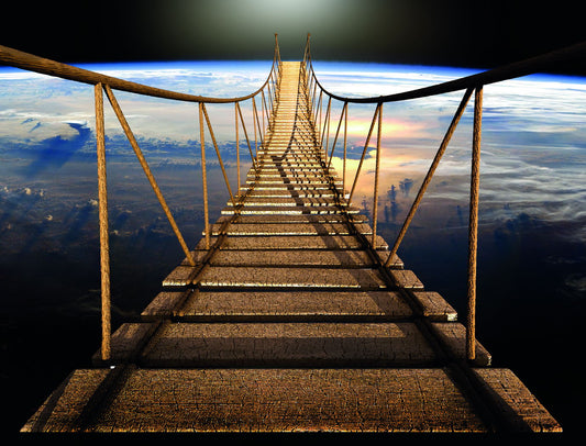 Bridge Over The Earth | Surreal Art Print | Cosmic Landscape Poster