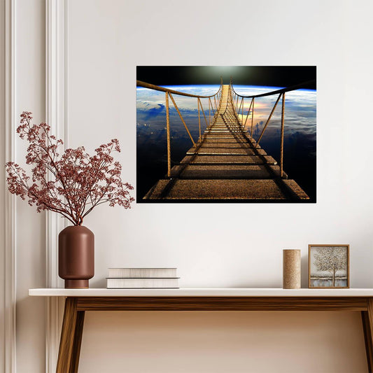 Bridge Over The Earth | Surreal Art Print | Cosmic Landscape Poster