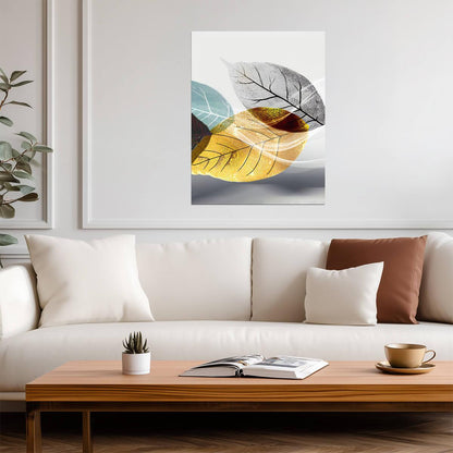 Translucent Botanical Leaves | Minimalist Scandinavian Art | Modern Nature Poster